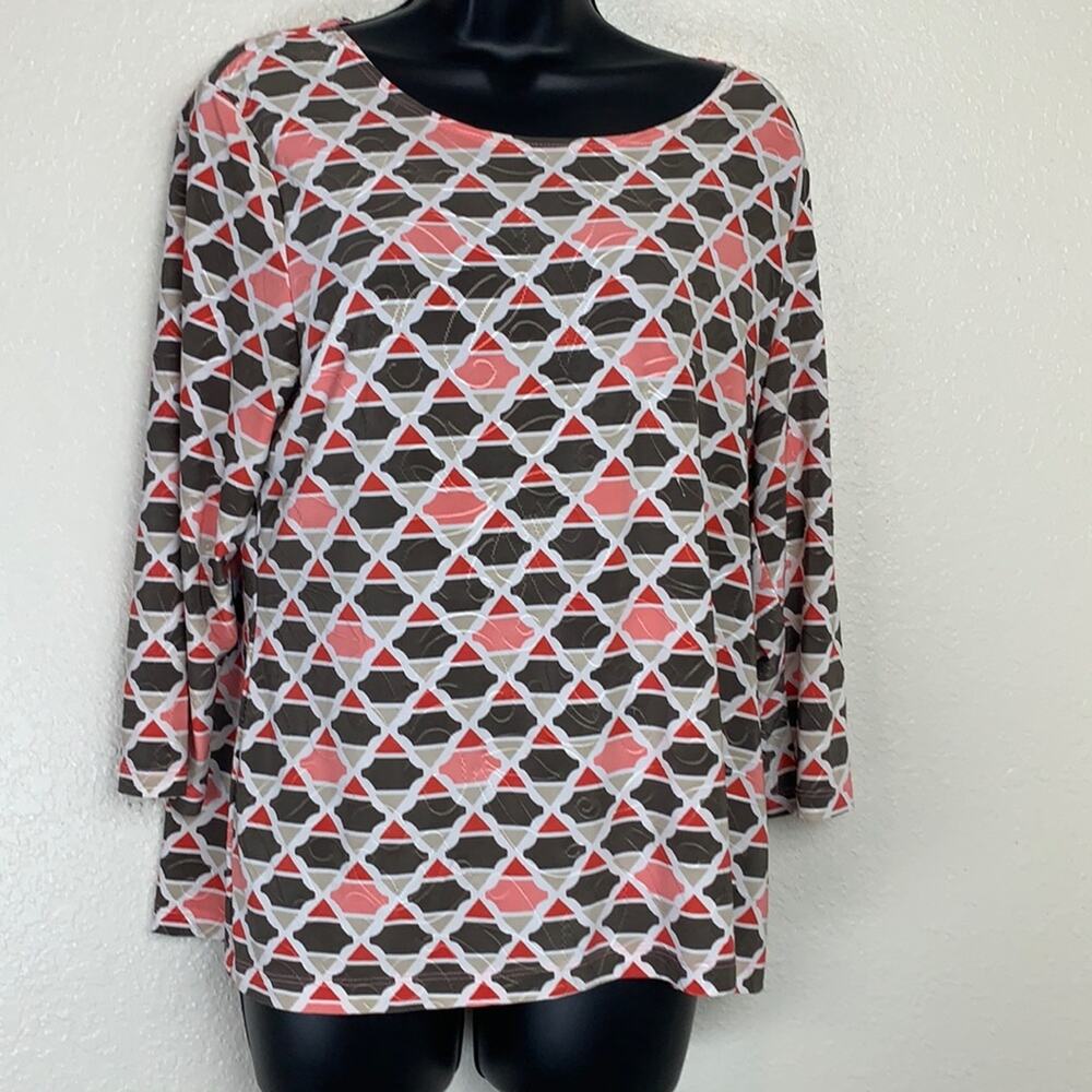 JM Collection scoop neck pullover blouse size PL